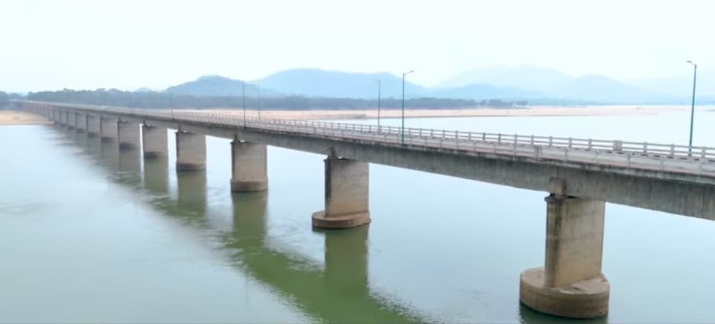 Brahmani Setu — aerial view over the river