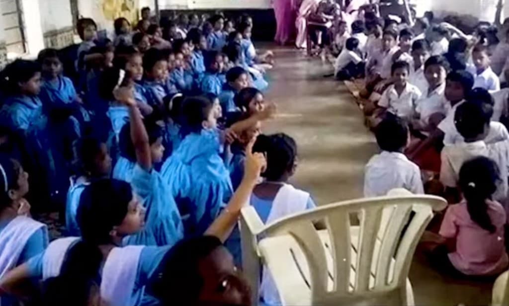 Students at an indoor gathering