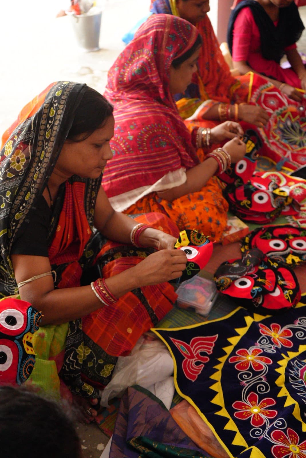 Women in a skill development and handicraft training session